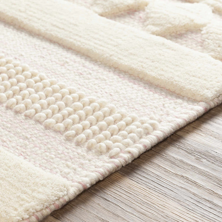 Knapp Modern Style Ivory Hand Woven Wool Area Rug