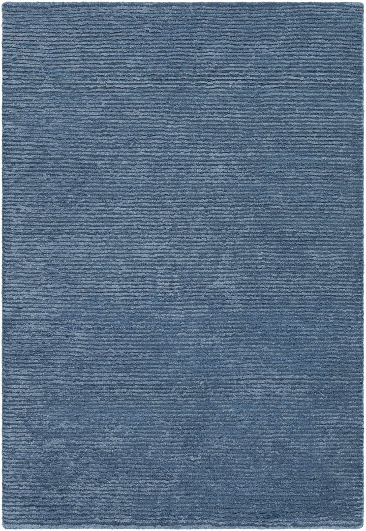 Kendall Blue Modern Solid Design Hand Knotted Area Rug