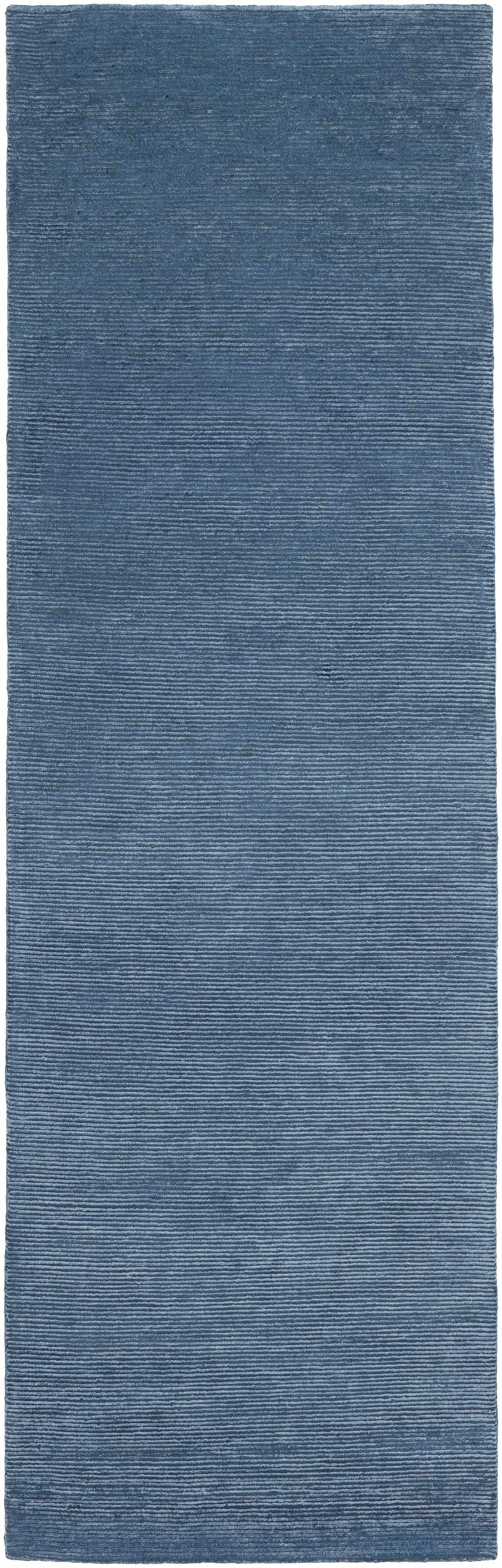 Kendall Blue Modern Solid Design Hand Knotted Area Rug