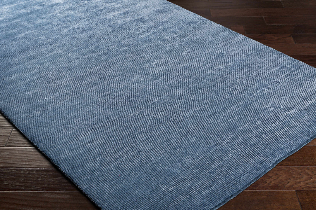 Kendall Blue Modern Solid Design Hand Knotted Area Rug