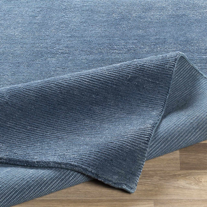 Kendall Blue Modern Solid Design Hand Knotted Area Rug