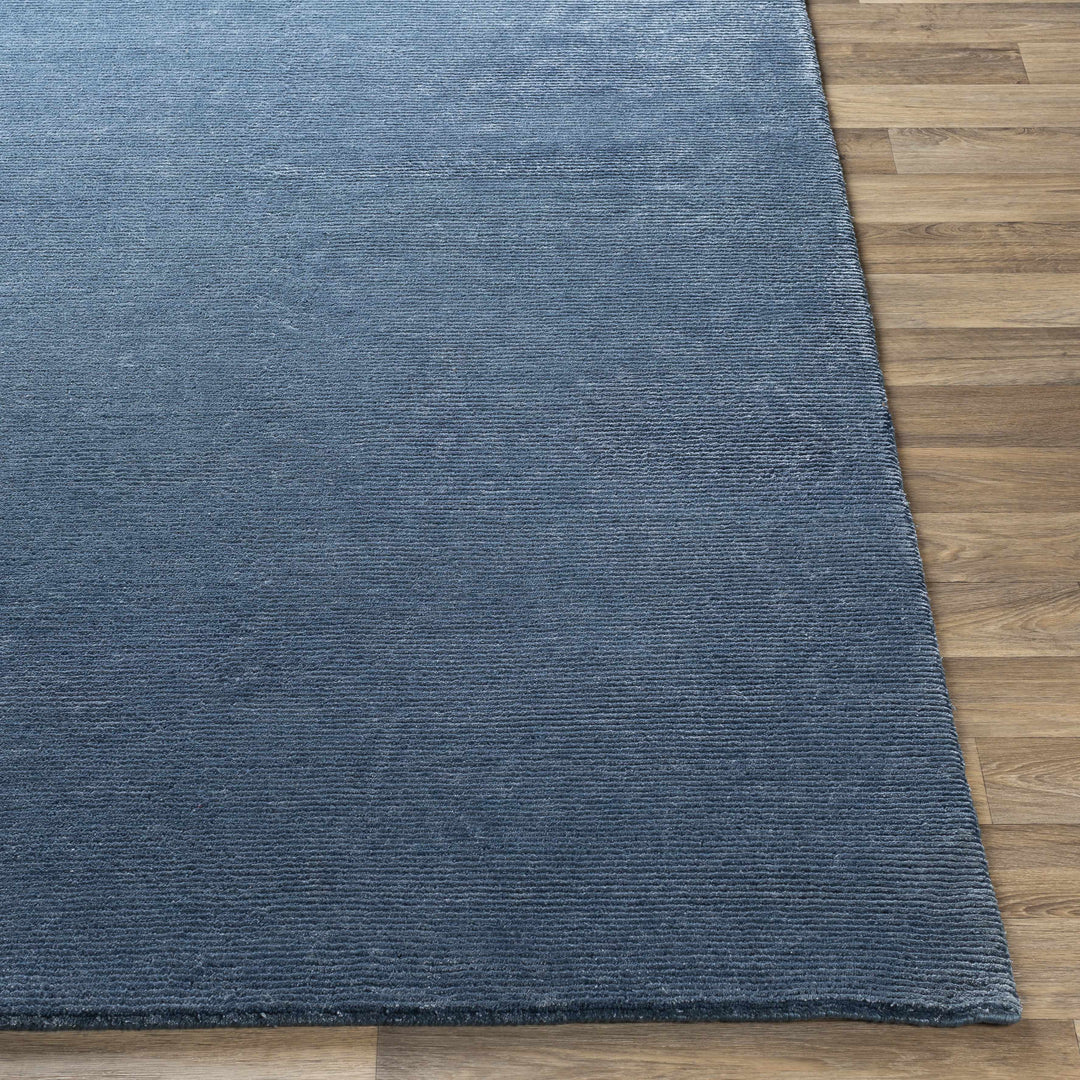 Kendall Blue Modern Solid Design Hand Knotted Area Rug