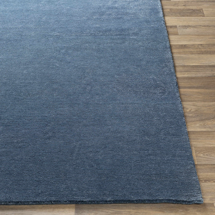 Kendall Blue Modern Solid Design Hand Knotted Area Rug
