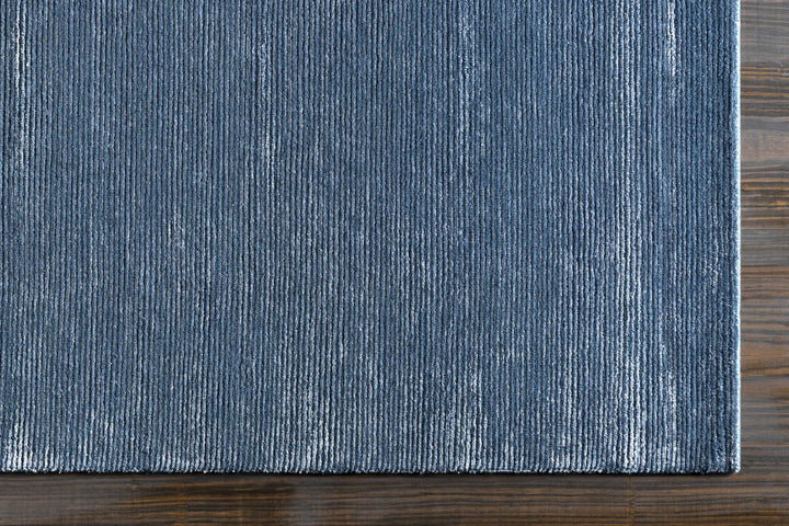Kendall Blue Modern Solid Design Hand Knotted Area Rug