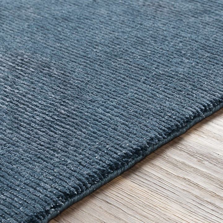 Kendall Blue Modern Solid Design Hand Knotted Area Rug