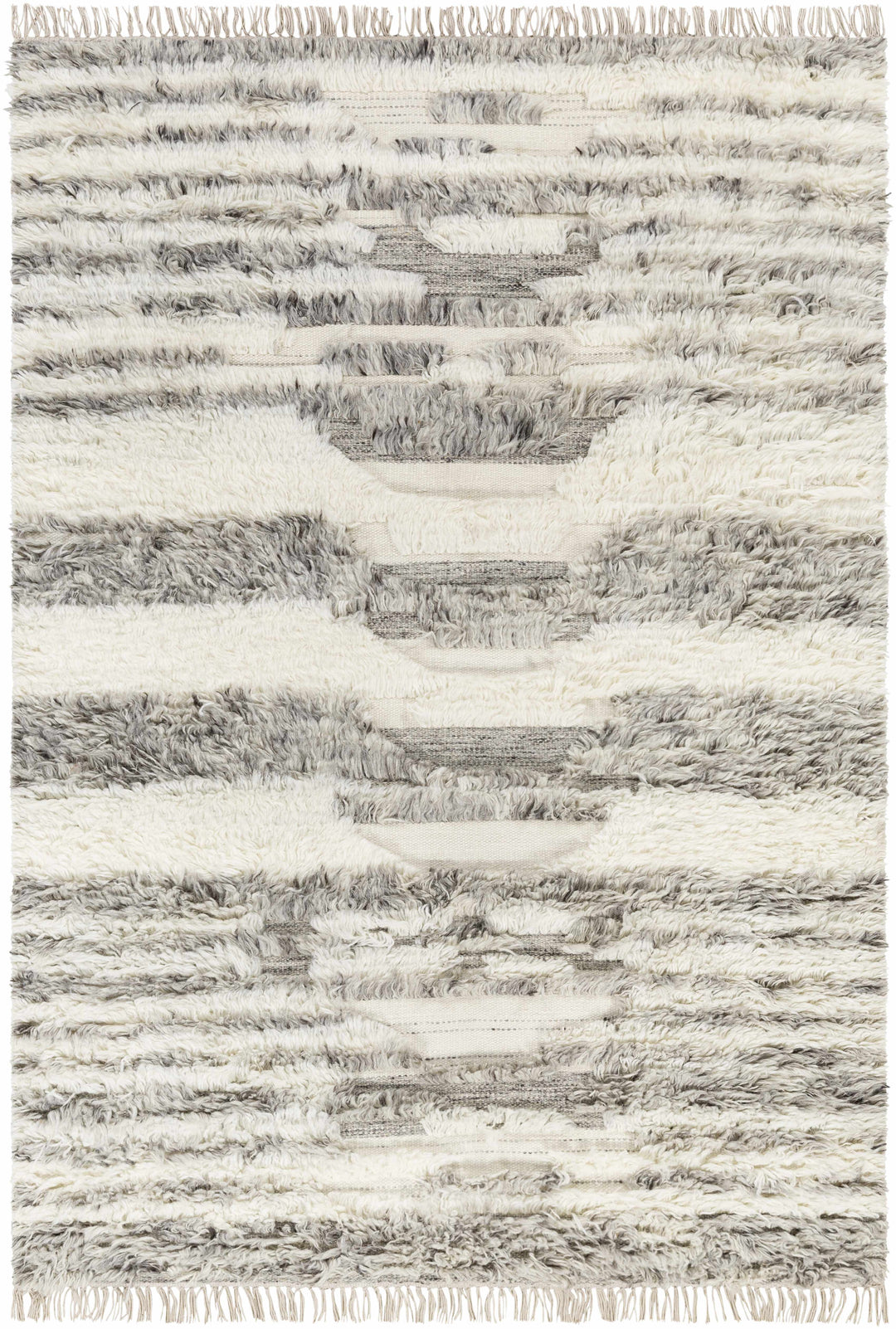 Kingsthorpe Modern Style Ivory And Gray Hand Woven Area Rug