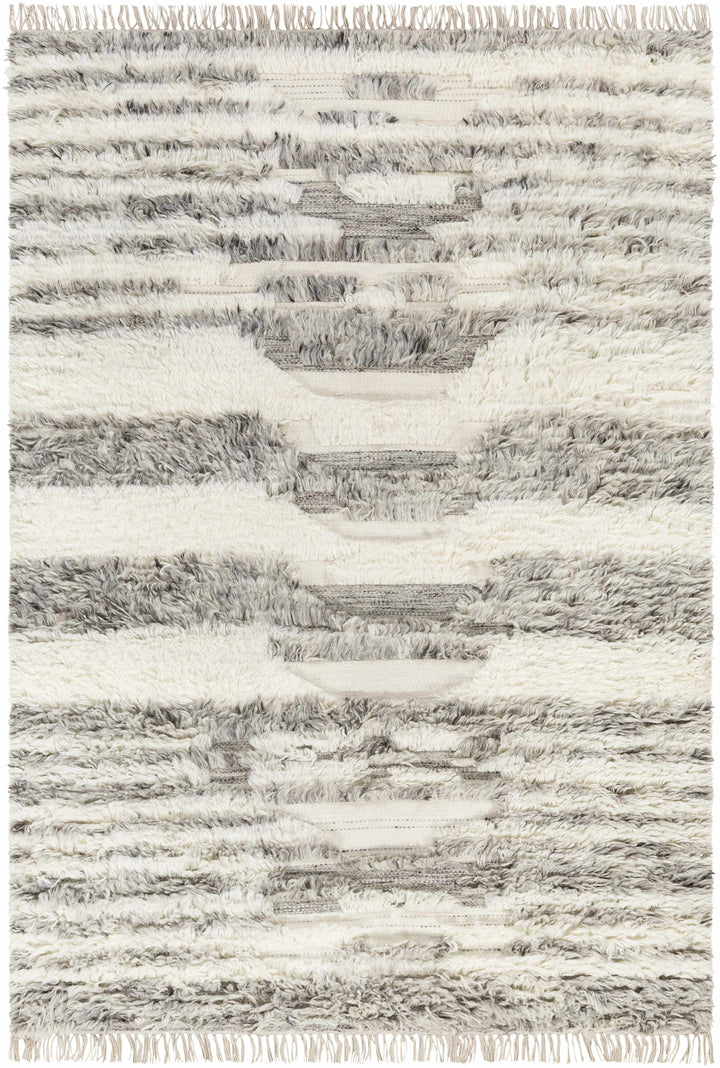 Kingsthorpe Modern Style Ivory And Gray Hand Woven Area Rug