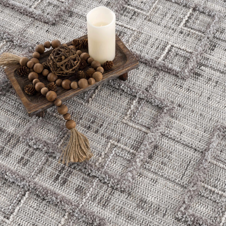 Knocklyon Contemporary Geometrical Design Gray Rug - The Rug Decor