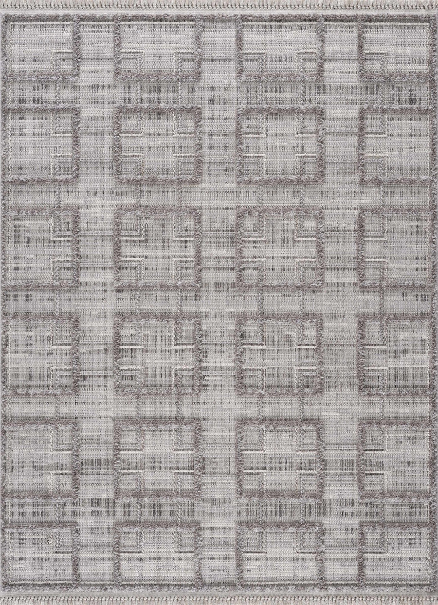 Knocklyon Contemporary Geometrical Design Gray Rug - The Rug Decor