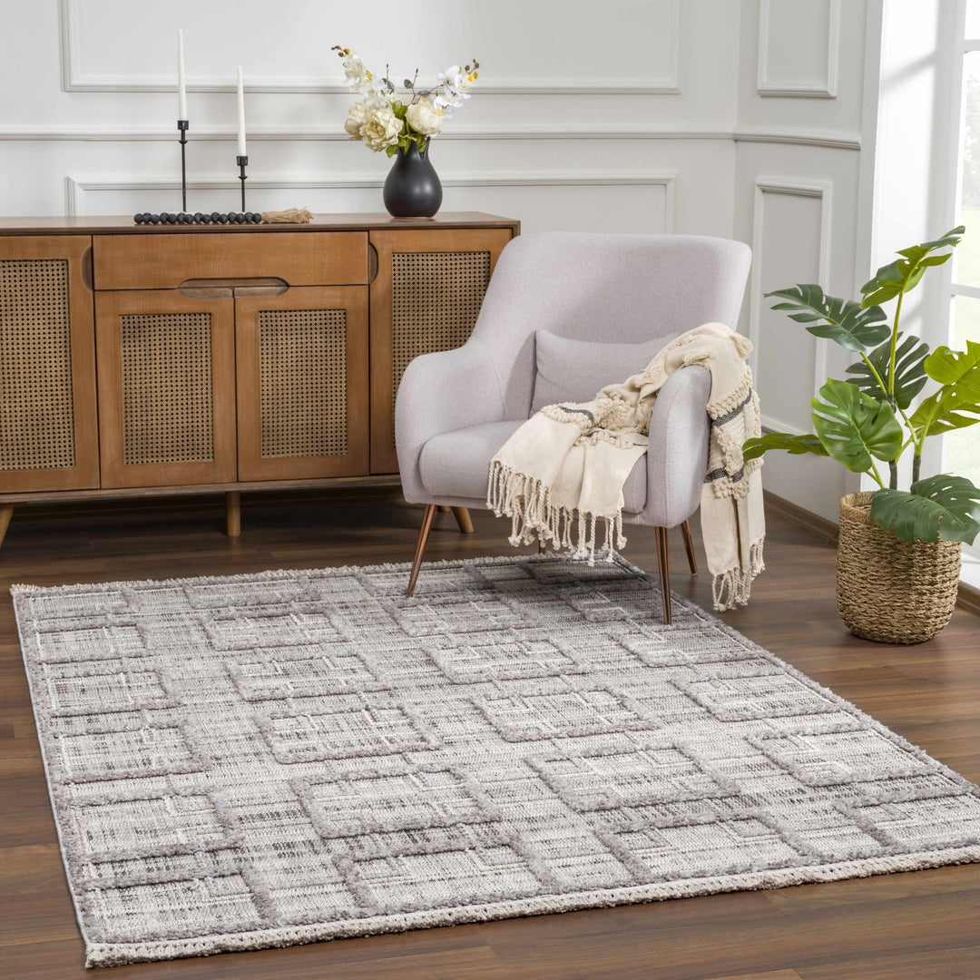 Knocklyon Contemporary Geometrical Design Gray Rug - The Rug Decor