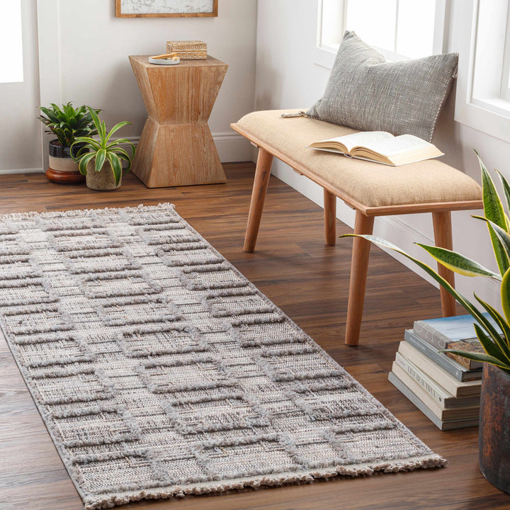 Knocklyon Contemporary Geometrical Design Gray Rug