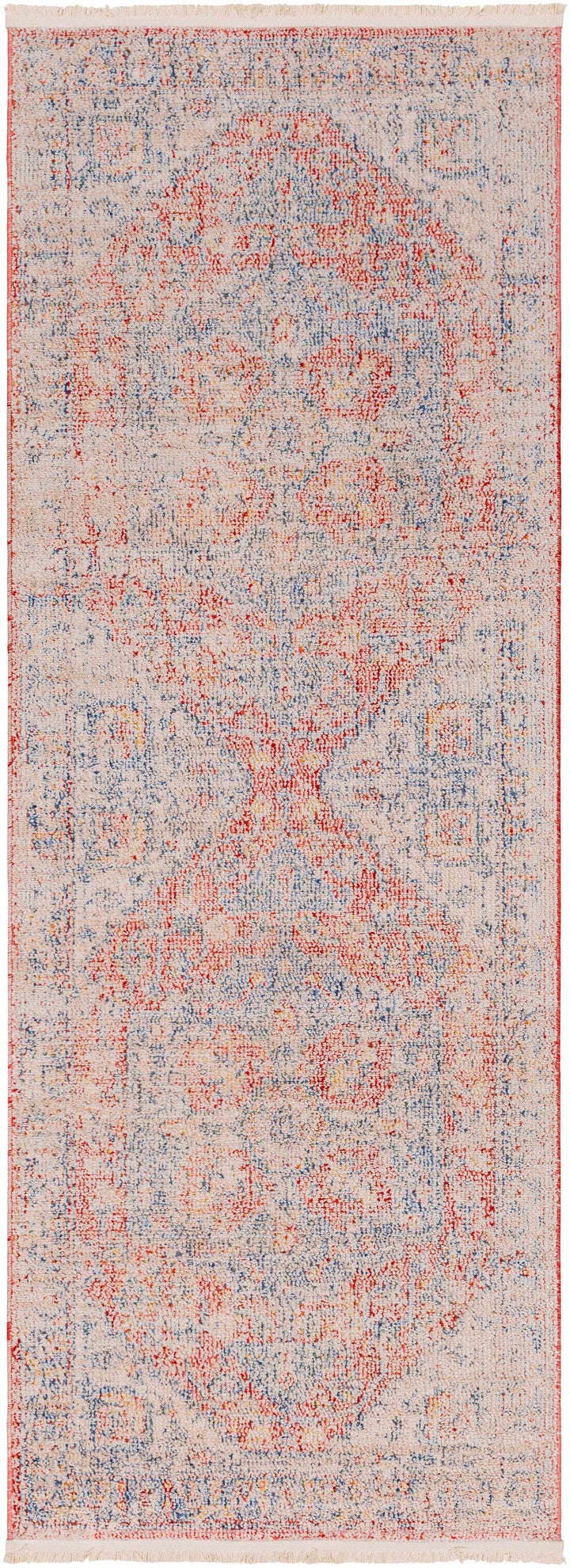 Kana Traditional Medallion Design Rust And Blue Area Rug