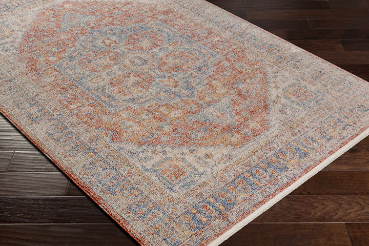 Kana Traditional Medallion Design Rust And Blue Area Rug