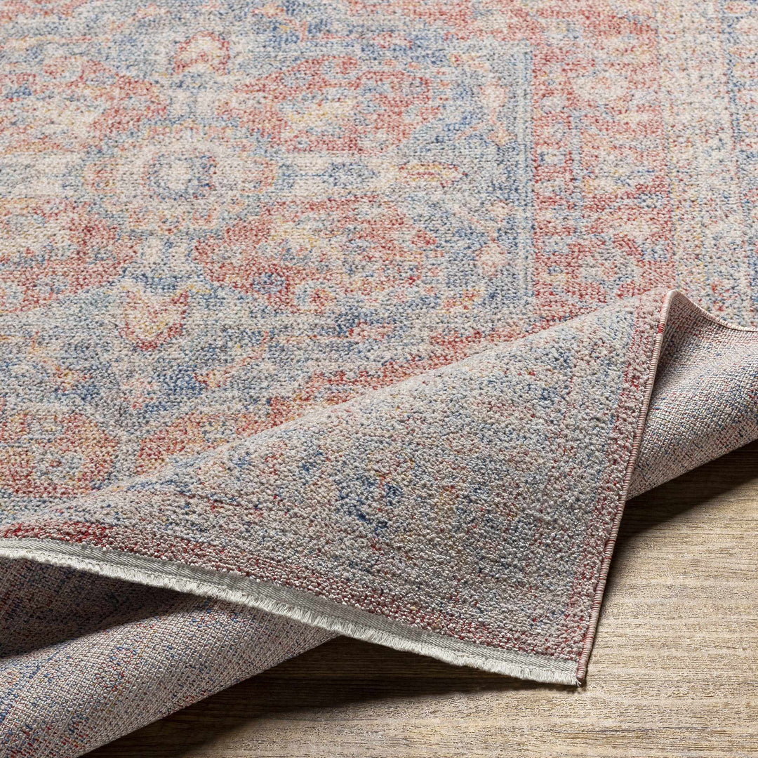 Kana Traditional Medallion Design Rust And Blue Area Rug