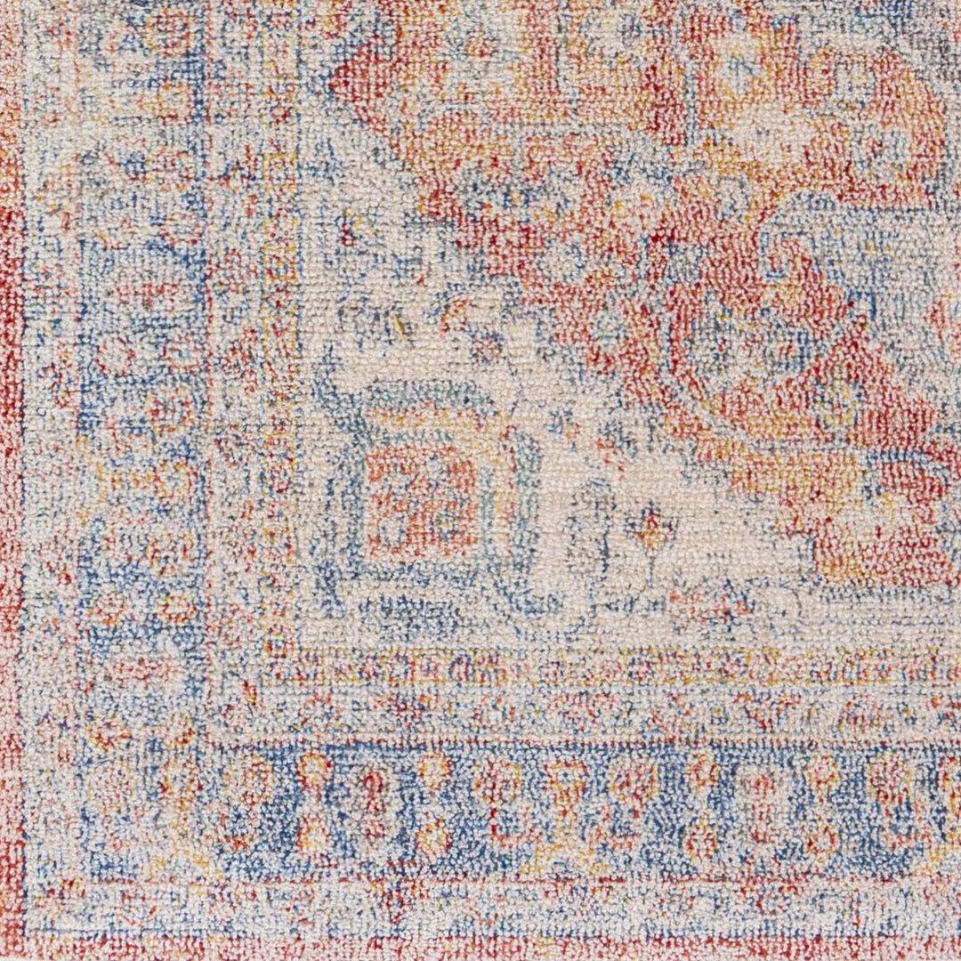 Kana Traditional Medallion Design Rust And Blue Area Rug