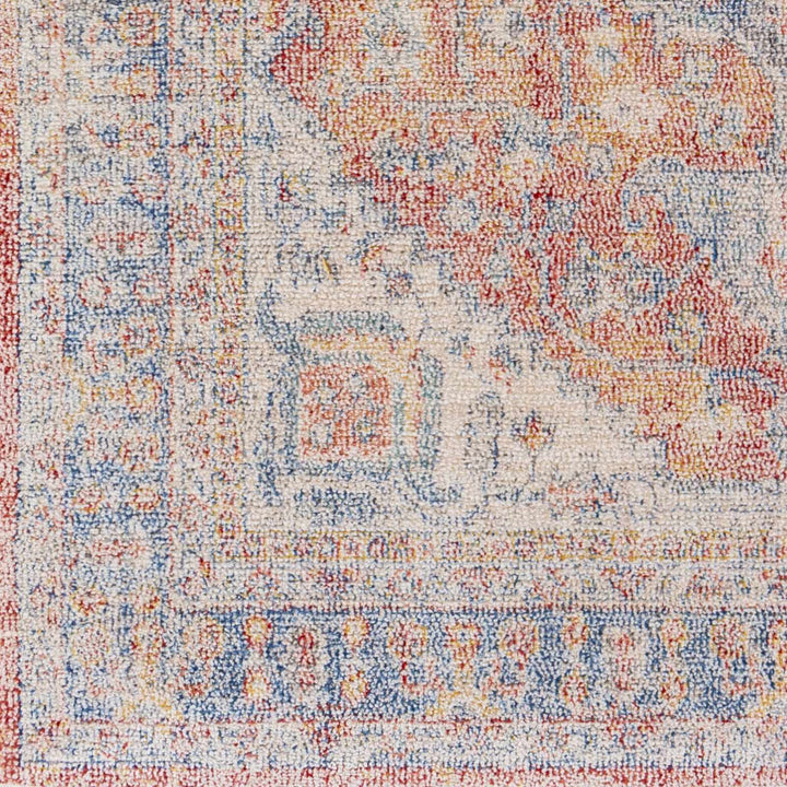 Kana Traditional Medallion Design Rust And Blue Area Rug