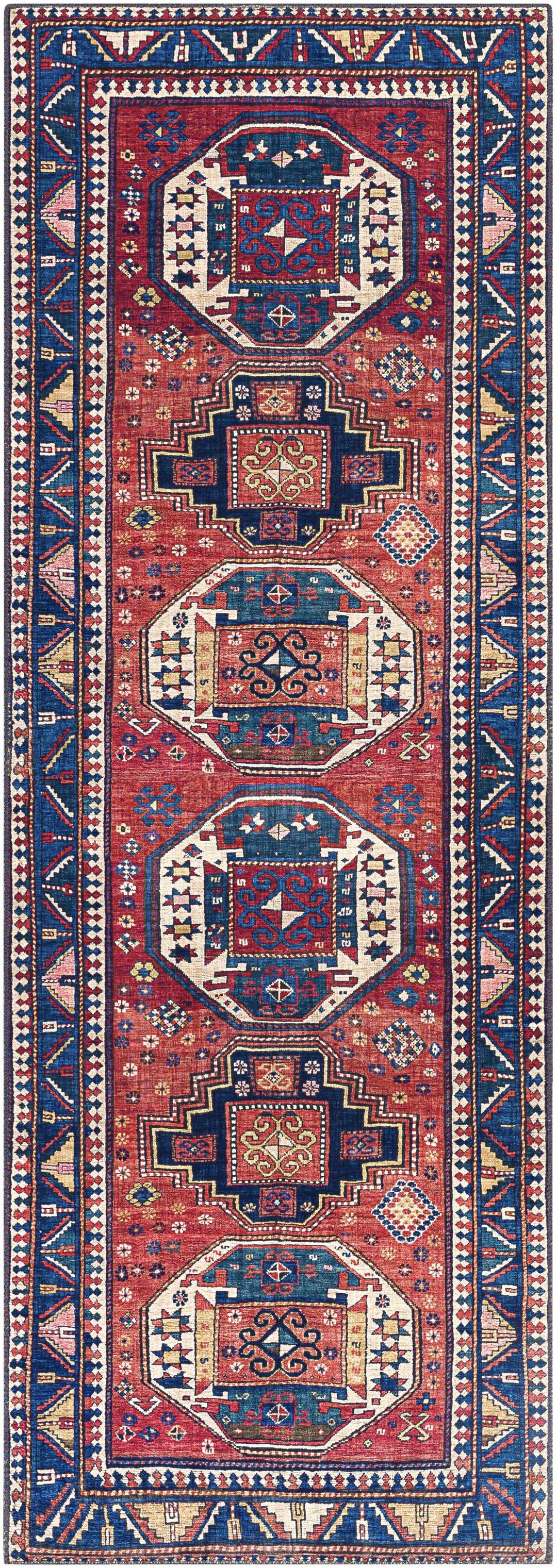 Kodiak Traditional Style Red And Blue Area Rug