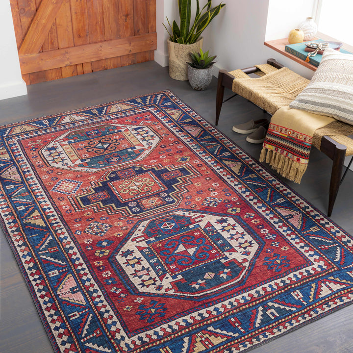 Kodiak Traditional Style Red And Blue Area Rug