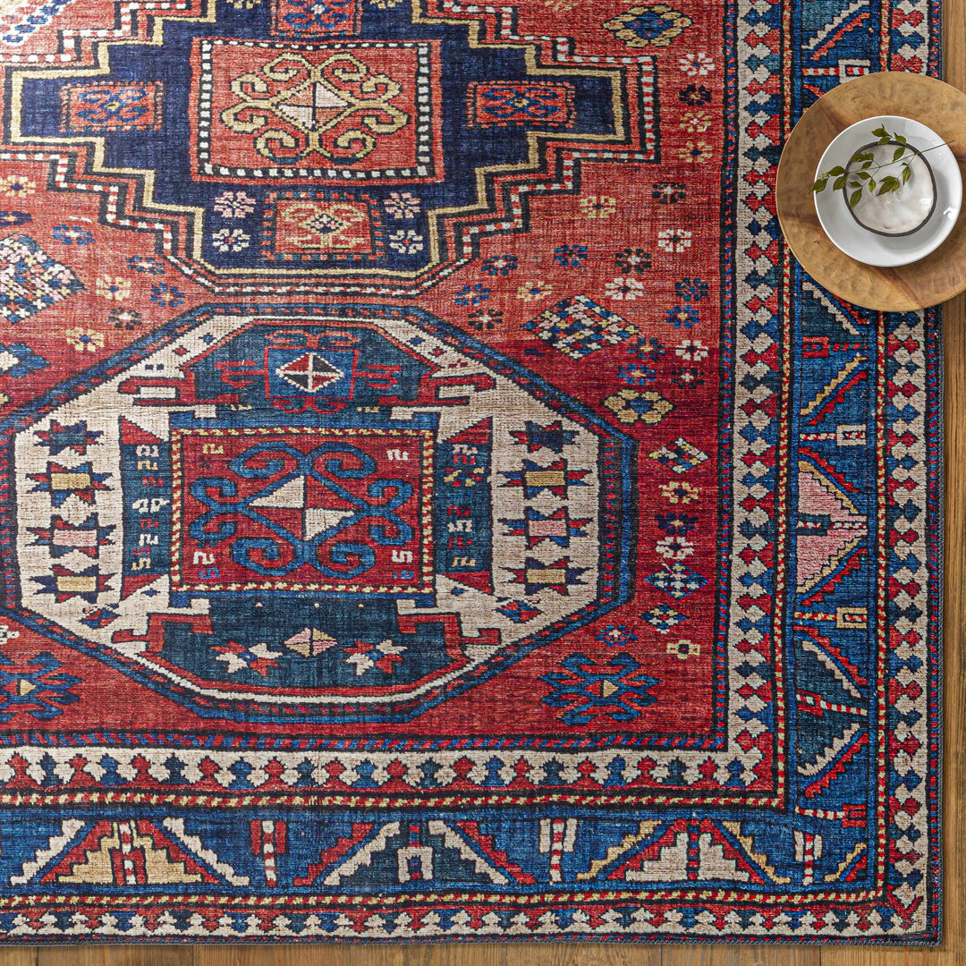 Kodiak Traditional Style Red And Blue Area Rug