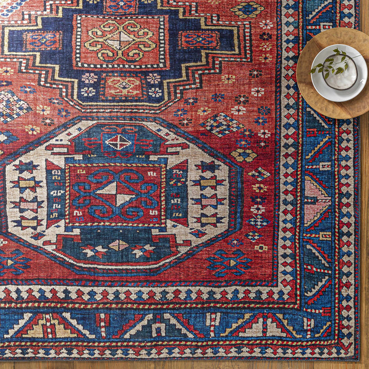 Kodiak Traditional Style Red And Blue Area Rug