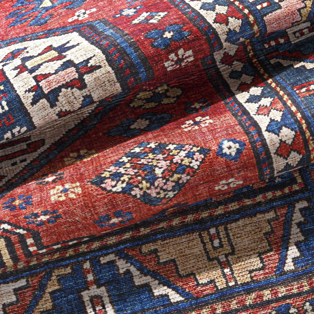 Kodiak Traditional Style Red And Blue Area Rug
