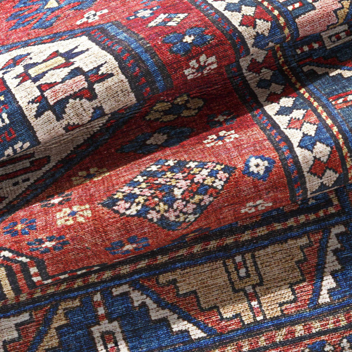 Kodiak Traditional Style Red And Blue Area Rug