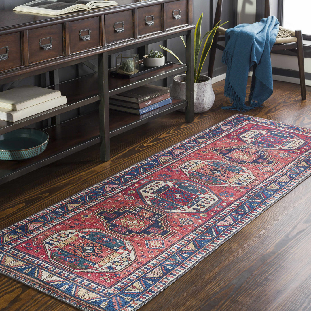 Kodiak Traditional Style Red And Blue Area Rug