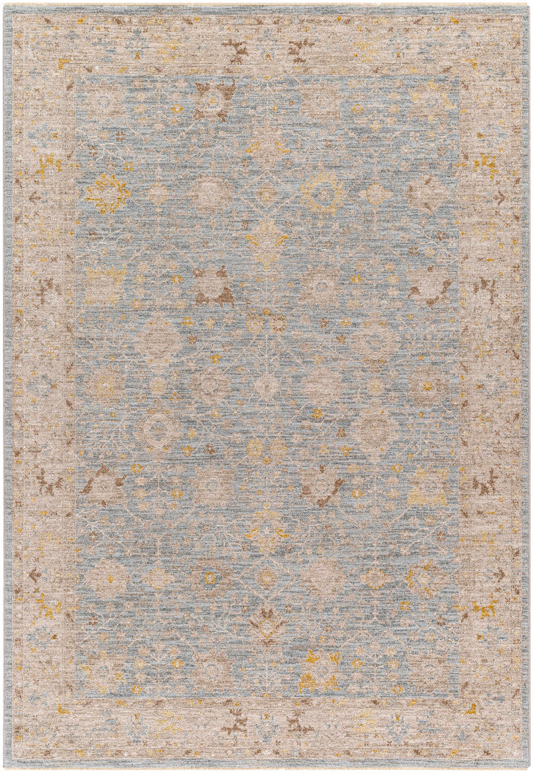 Kofi Traditional Style Blue And Beige Area Rug