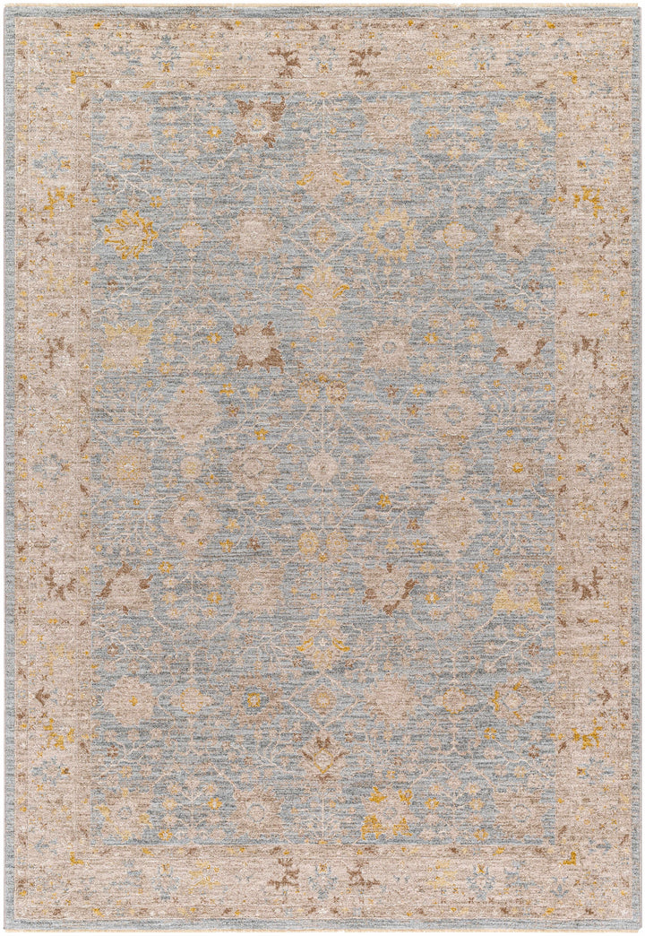 Kofi Traditional Style Blue And Beige Area Rug