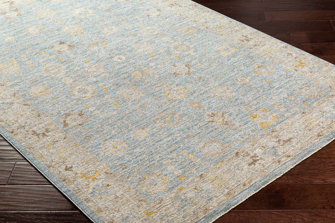 Kofi Traditional Style Blue And Beige Area Rug