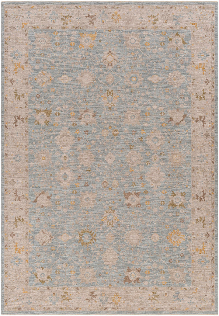 Kofi Traditional Style Blue And Beige Area Rug
