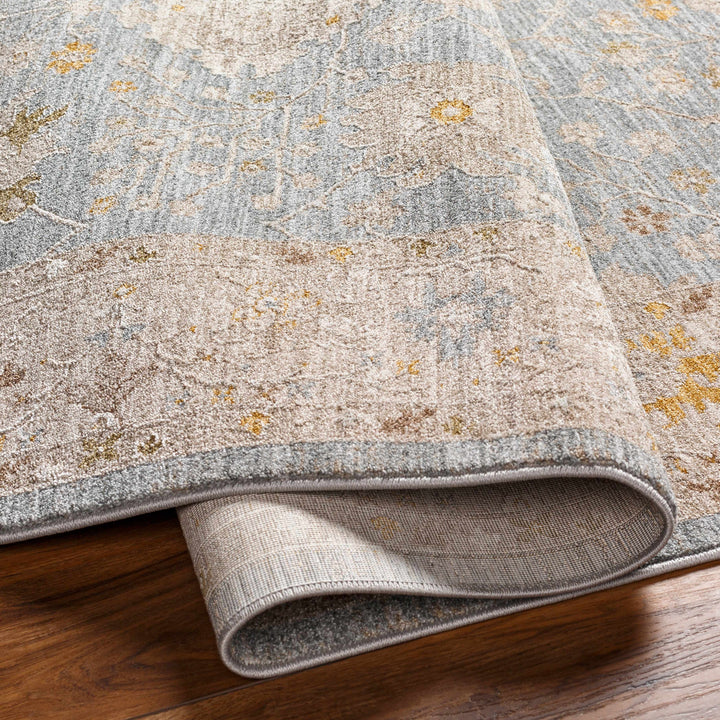Kofi Traditional Style Blue And Beige Area Rug