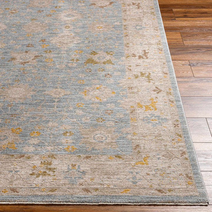 Kofi Traditional Style Blue And Beige Area Rug