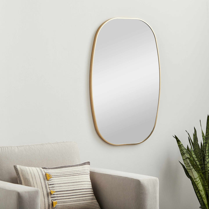 Kopparberg Gold Aluminum Frame Rectangle Mirror - The Rug Decor