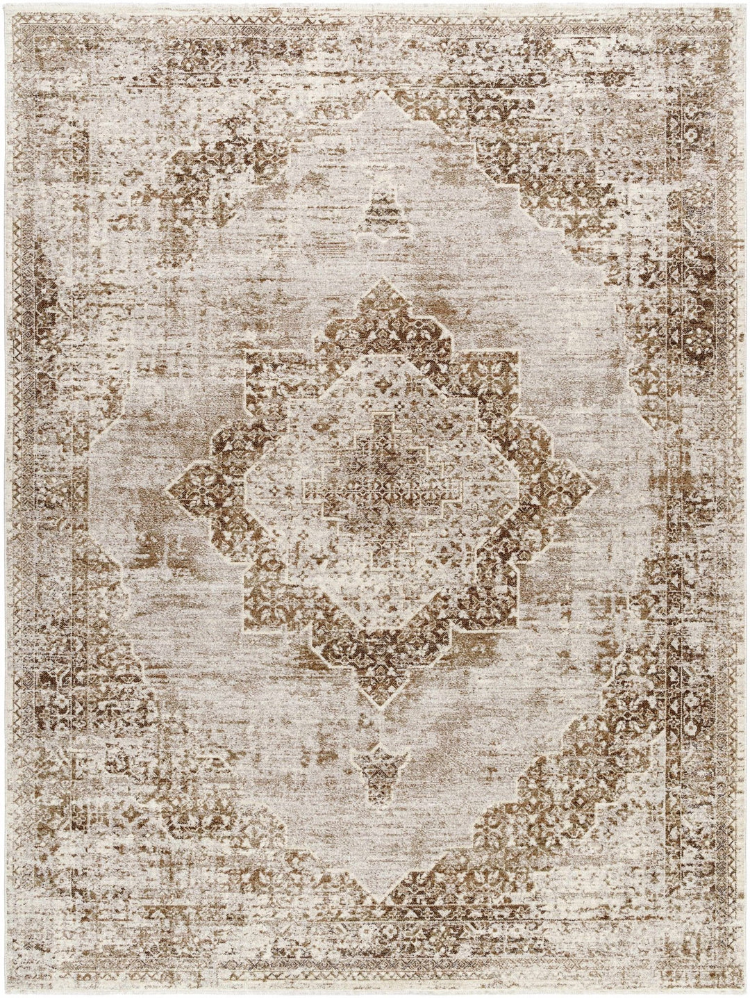Kosta Transitional Medallion Design Beige And Brown Area Rug - The Rug Decor
