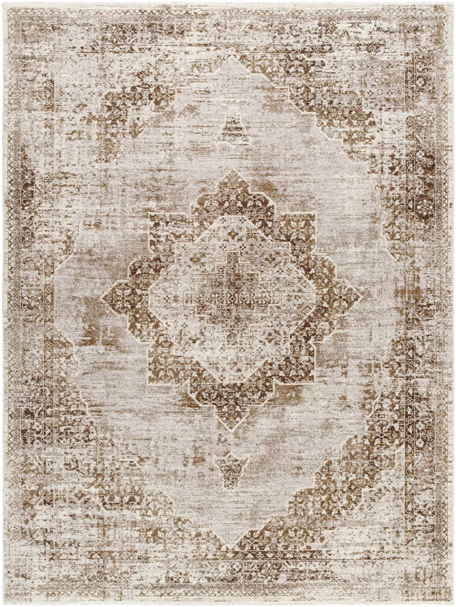 Kosta Transitional Medallion Design Beige And Brown Area Rug - The Rug Decor