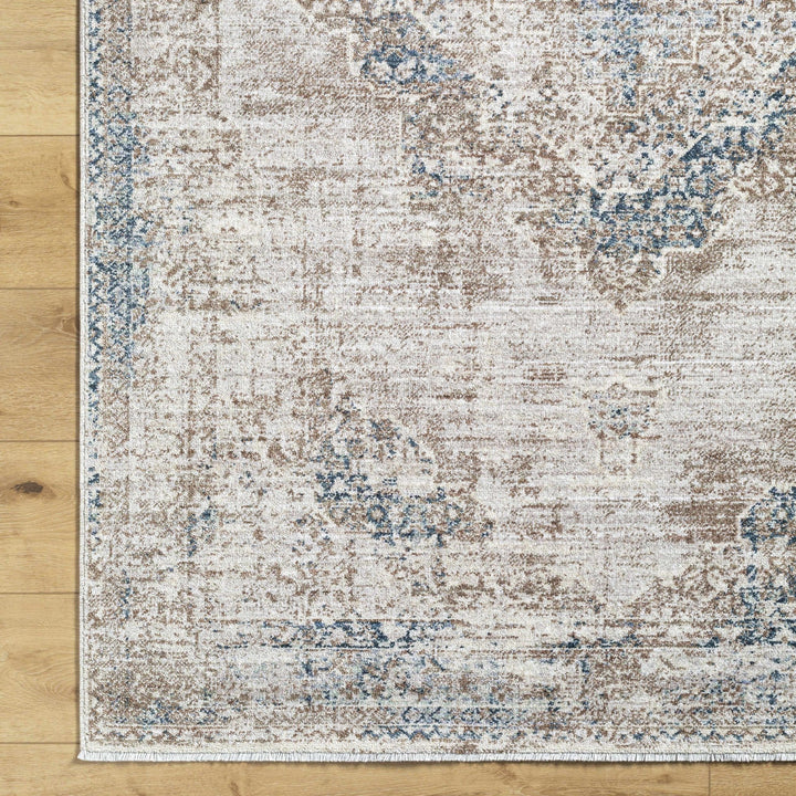 Kosta Transitional Medallion Design Beige & Blue Area Rug - The Rug Decor