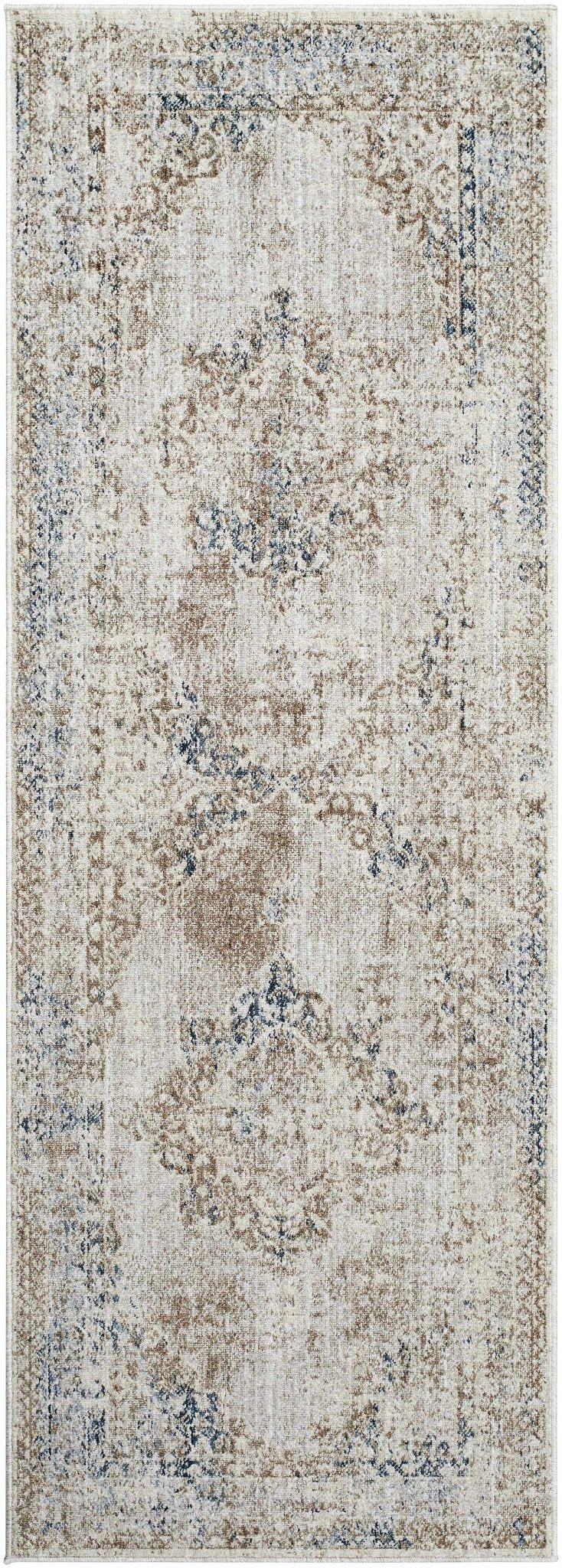 Kosta Transitional Medallion Design Beige & Blue Area Rug - The Rug Decor