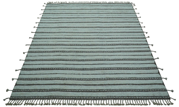 Krabi Contemporary Ivory And Brown Hand Knotted Wool Rug - The Rug Decor