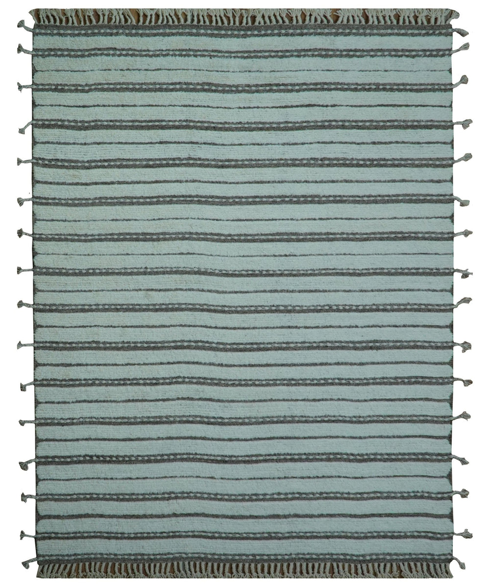 Krabi Contemporary Ivory And Brown Hand Knotted Wool Rug - The Rug Decor