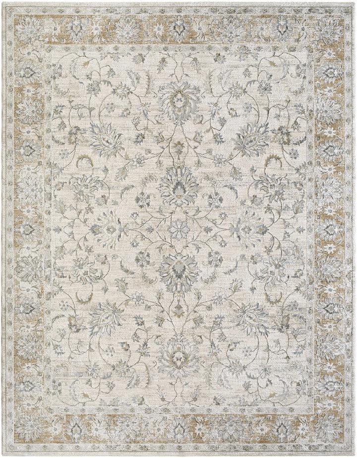 Kerem Traditional Floral Design Cream And Gray Area Rug