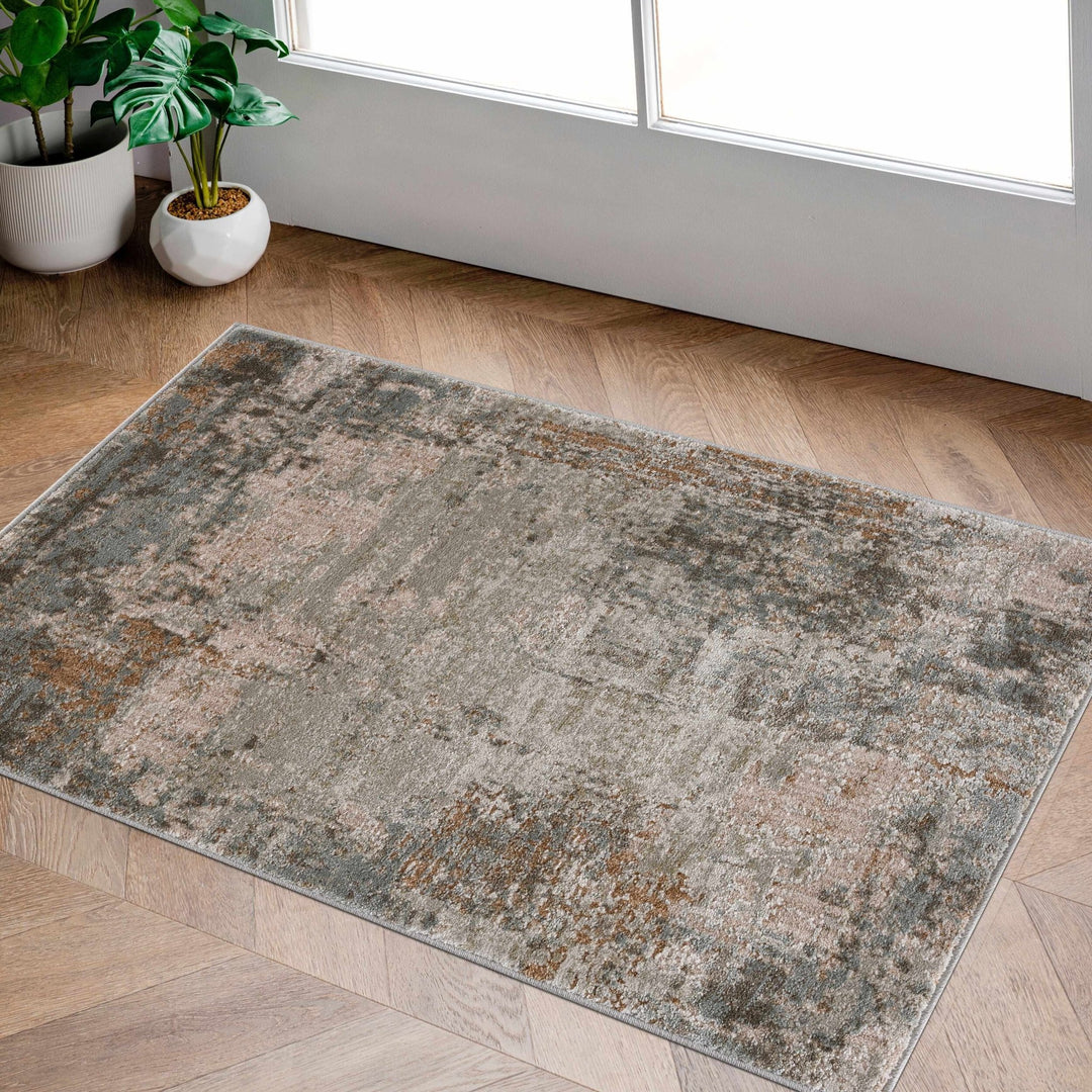 Kress Modern Abstract Design Taupe And Gray Area Rug - The Rug Decor