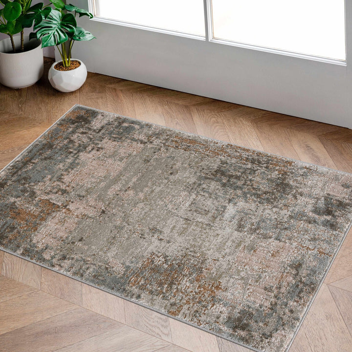 Kress Modern Abstract Design Taupe And Gray Area Rug - The Rug Decor
