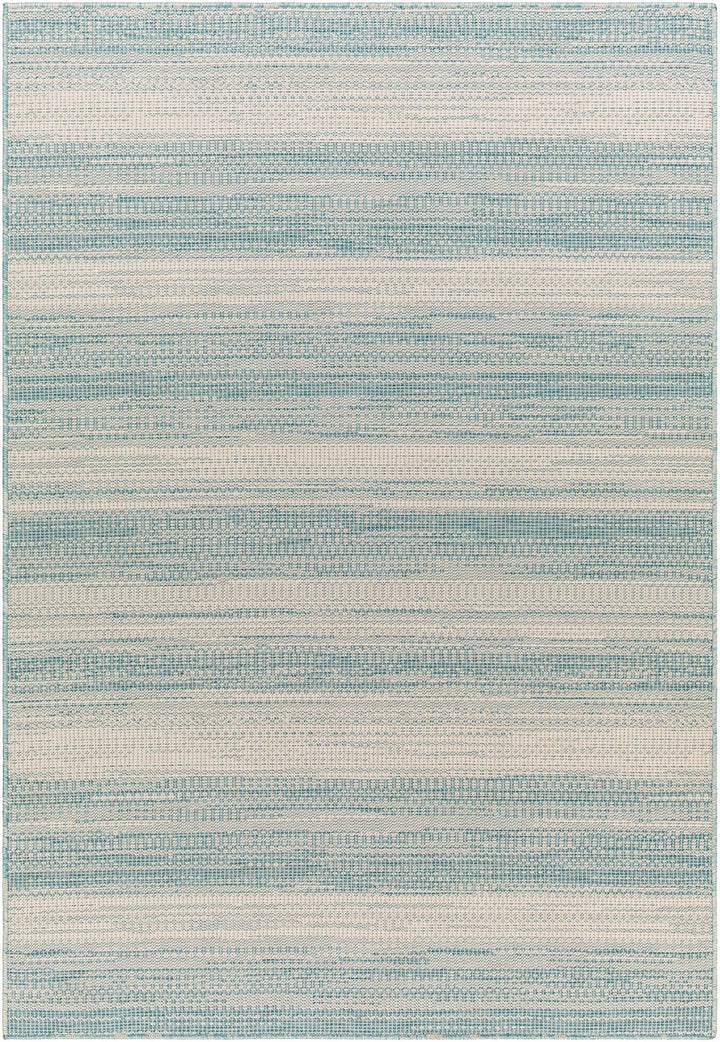 Kris Contemporary Style Teal And Ivory Area Rug - The Rug Decor