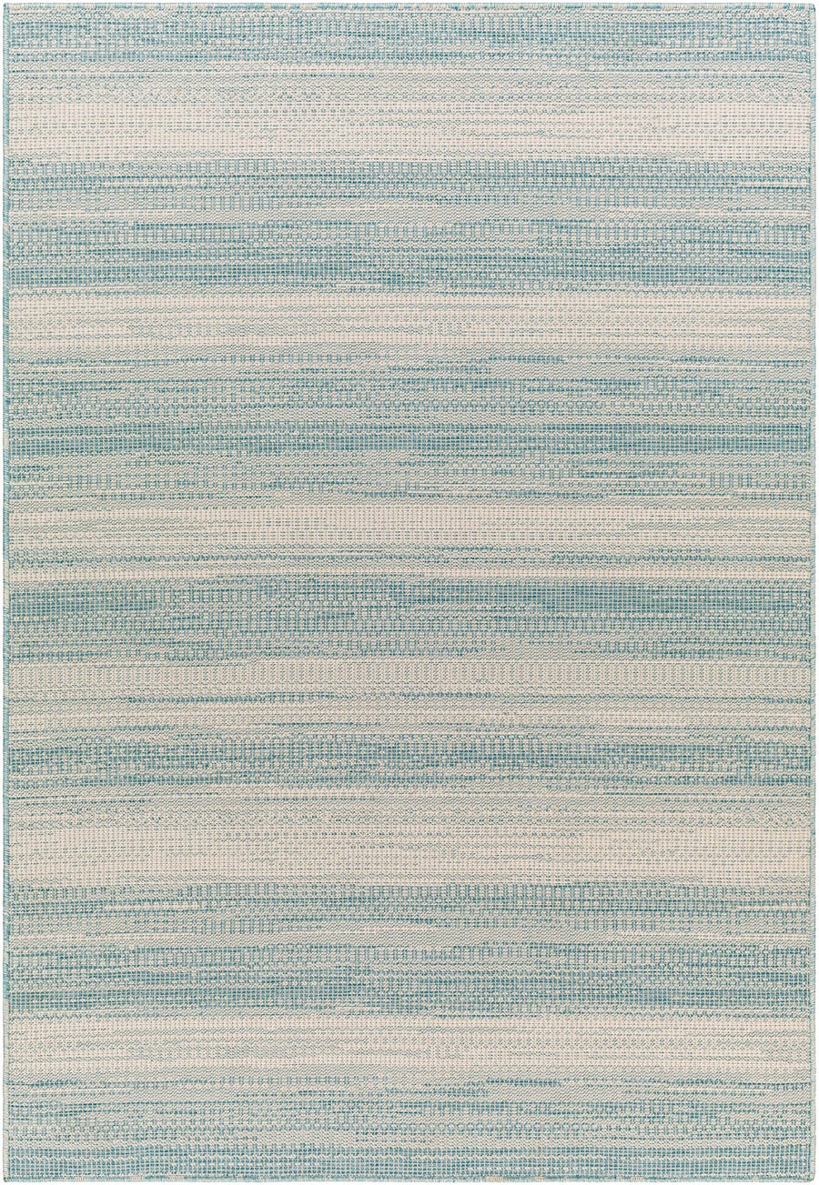 Kris Contemporary Style Teal And Ivory Area Rug - The Rug Decor
