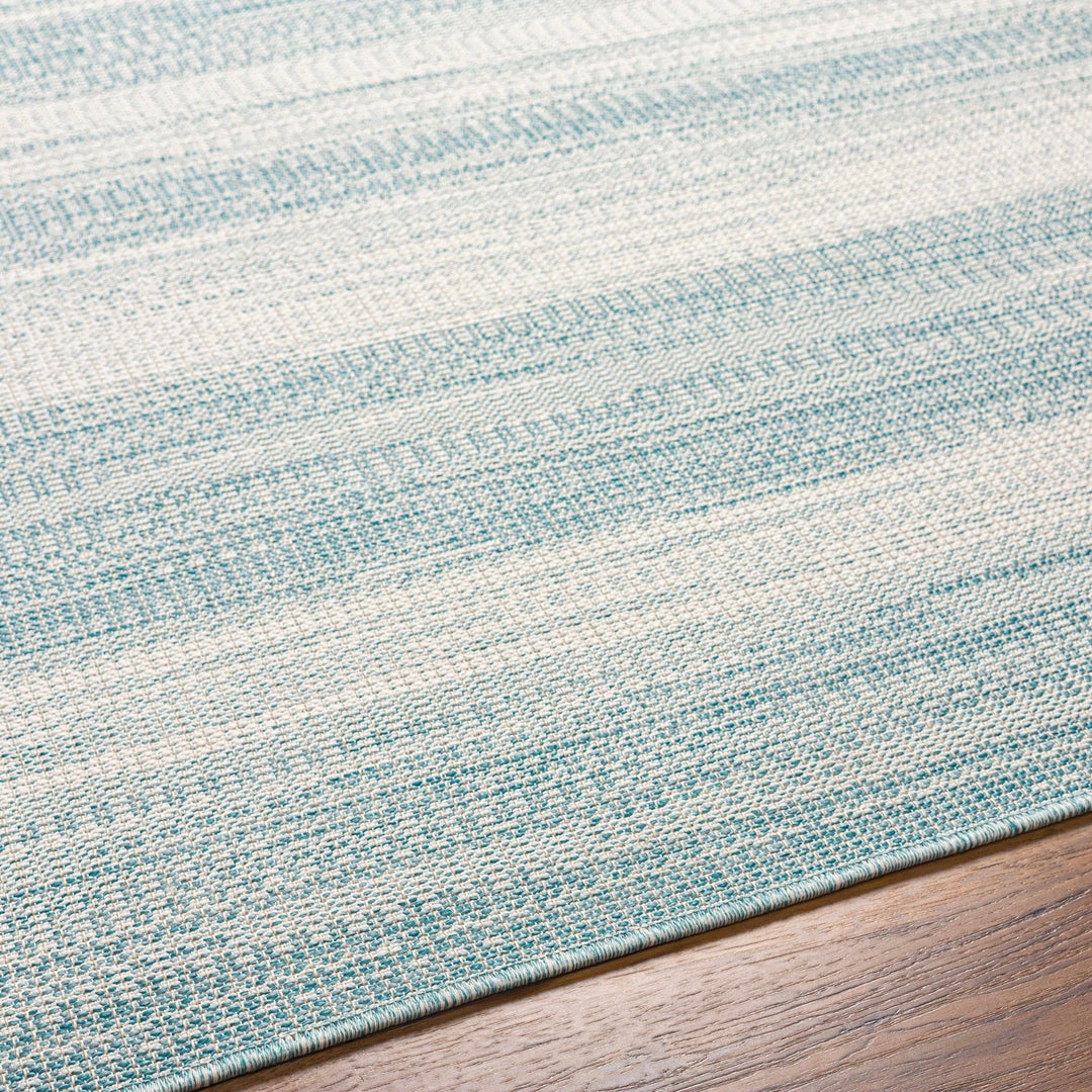 Kris Contemporary Style Teal And Ivory Area Rug - The Rug Decor