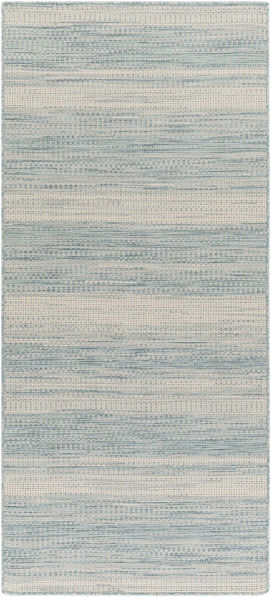 Kris Contemporary Style Teal And Ivory Area Rug - The Rug Decor