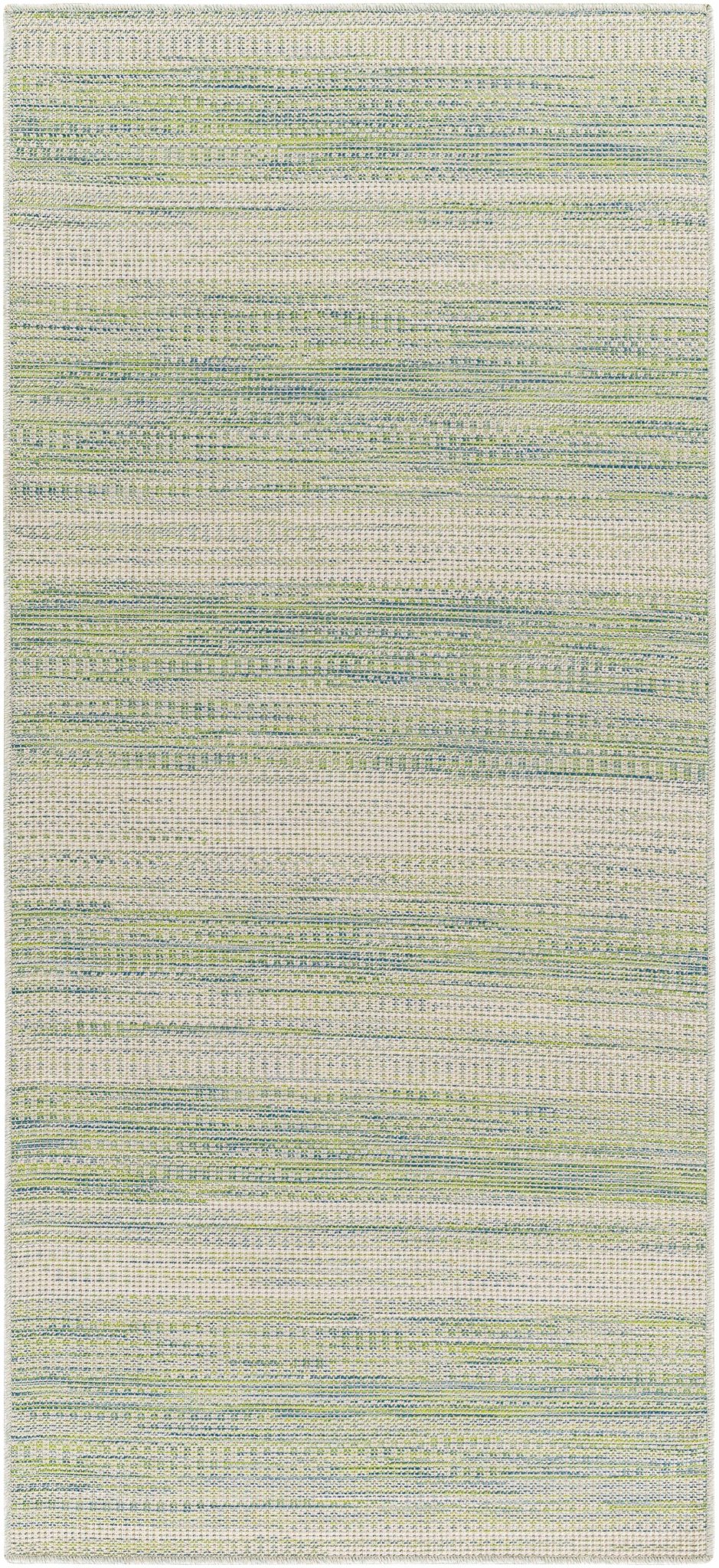 Kris Modern Stripe Pattern Green Area Rug - The Rug Decor