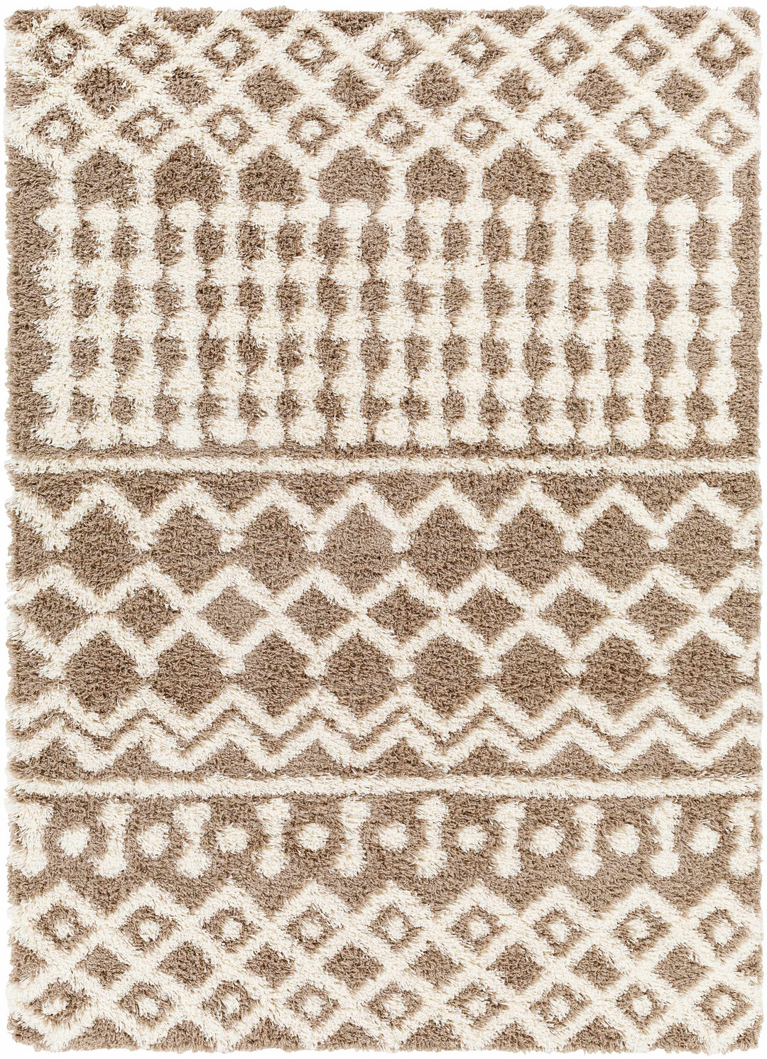 Kato Contemporary Style Brown And Ivory Area Rug