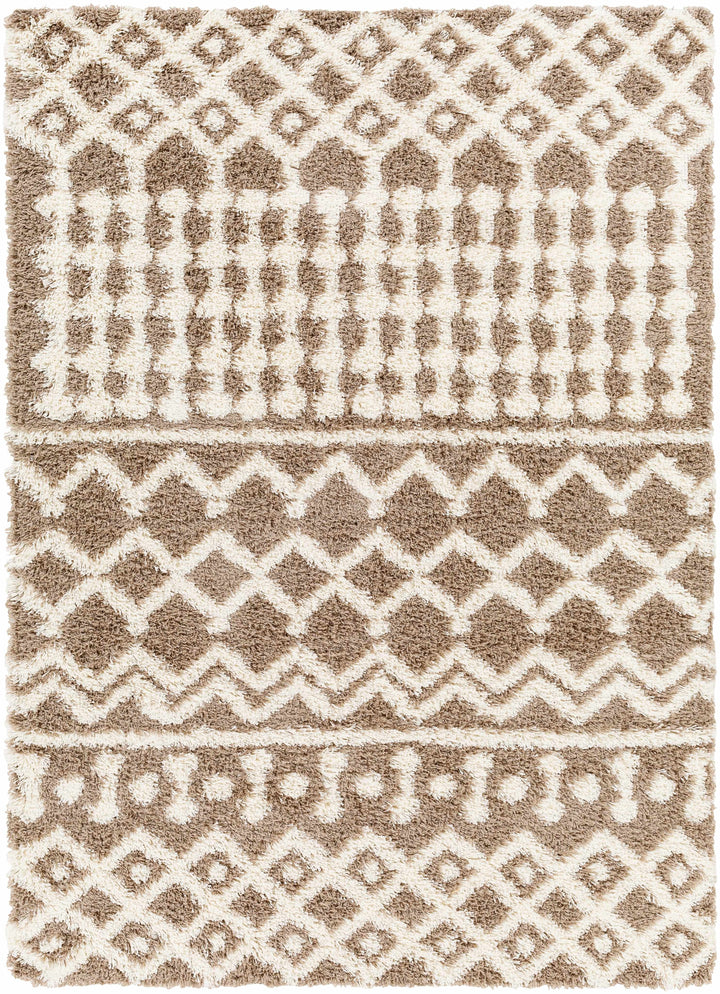 Kato Contemporary Style Brown And Ivory Area Rug